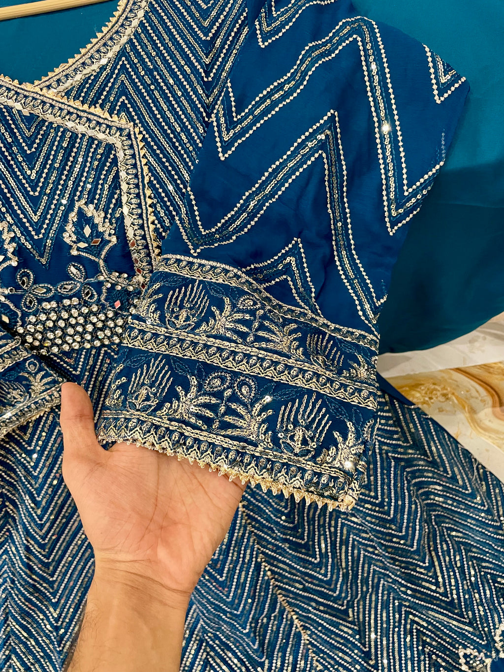 Festive Flair Embellished Anarkali 3(pc) - BU10069