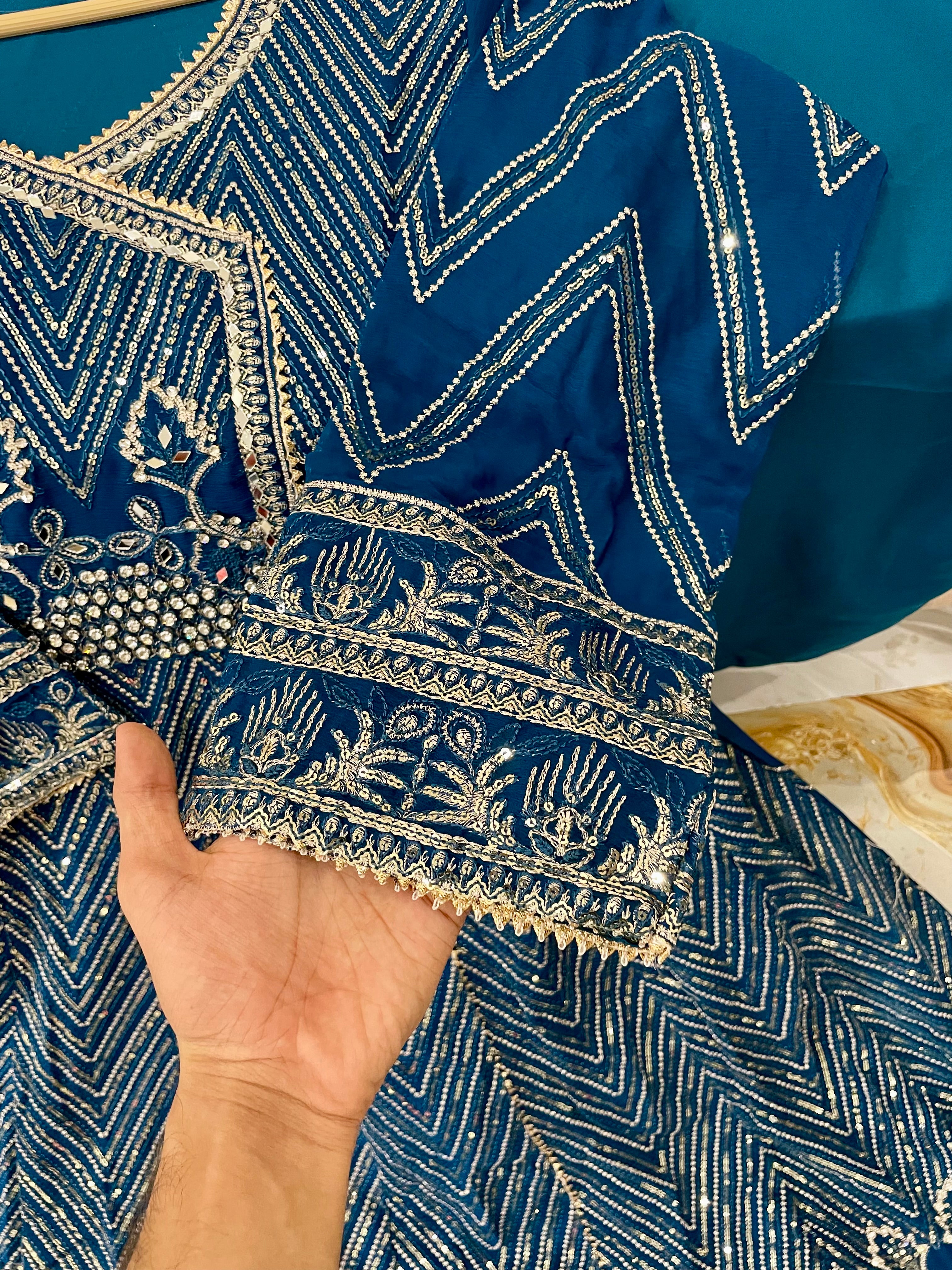Festive Flair Embellished Anarkali 3(pc) - BU10069