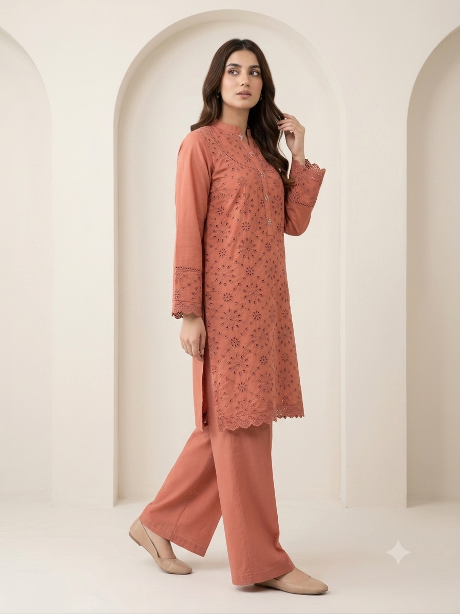 Chikankari Cotton (2Pc) Co-Ord Set - BU10054