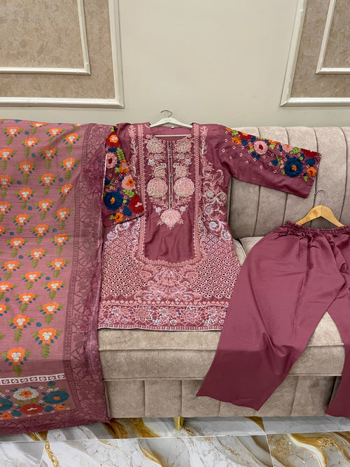 Chikan Kari Cotton (3pc) - BU10040