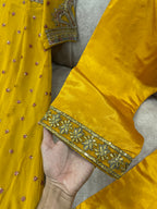 Long Mustard Embroidered Maxi (3pc)- BU10045