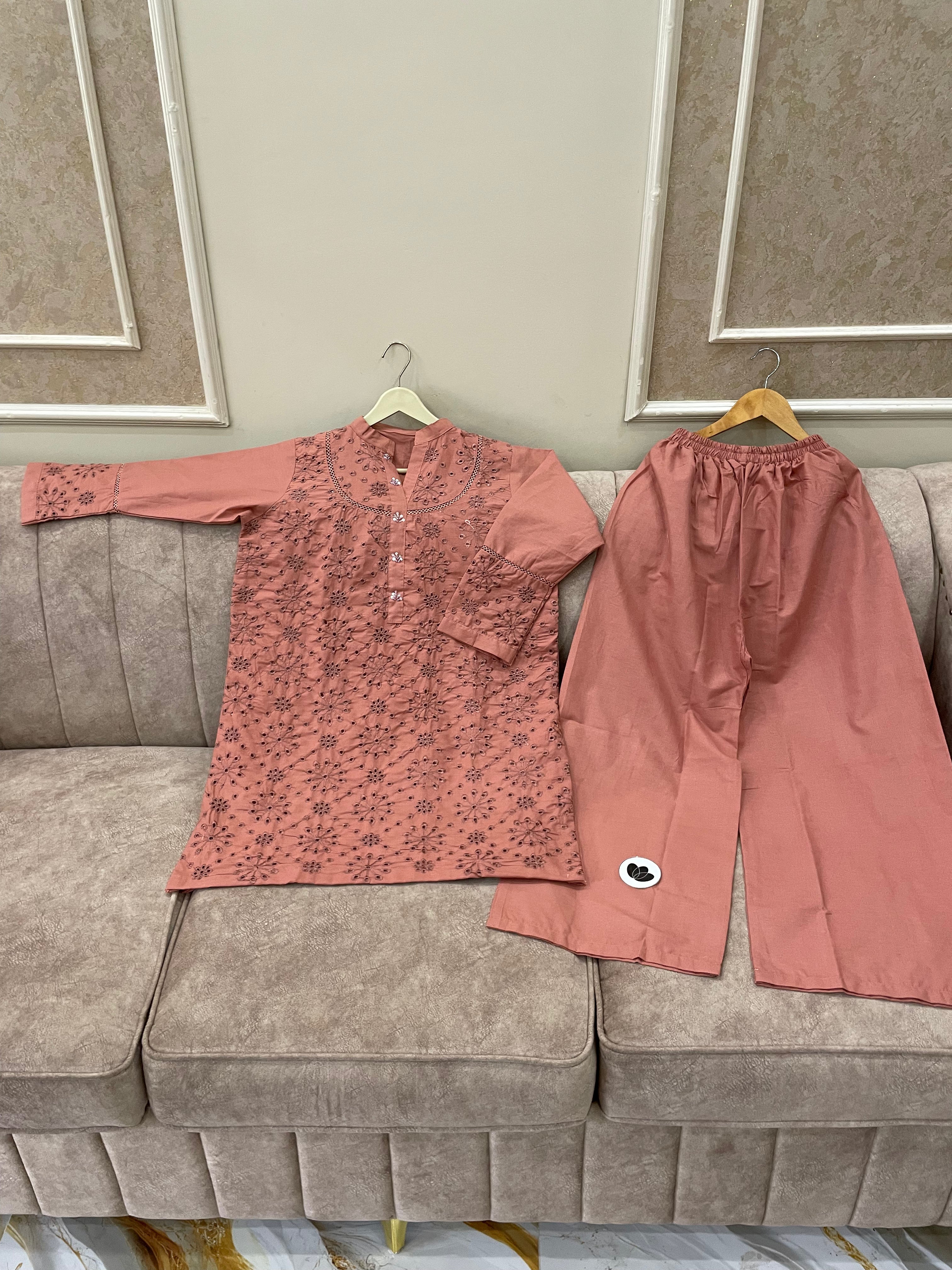 Chikankari Cotton (2Pc) Co-Ord Set - BU10054