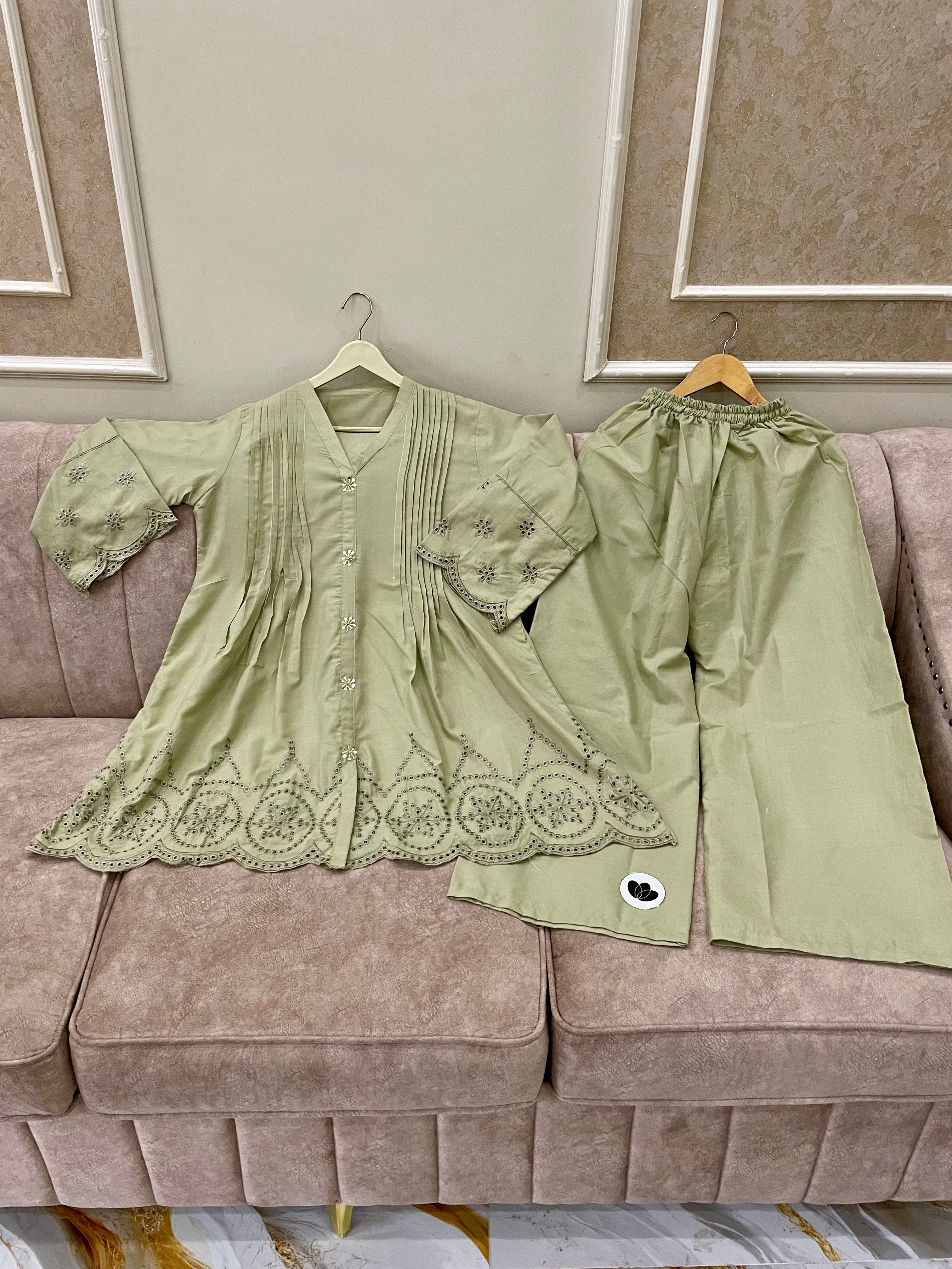 Pleated Cotton Tunic (2pc) Cord Set - BU10060