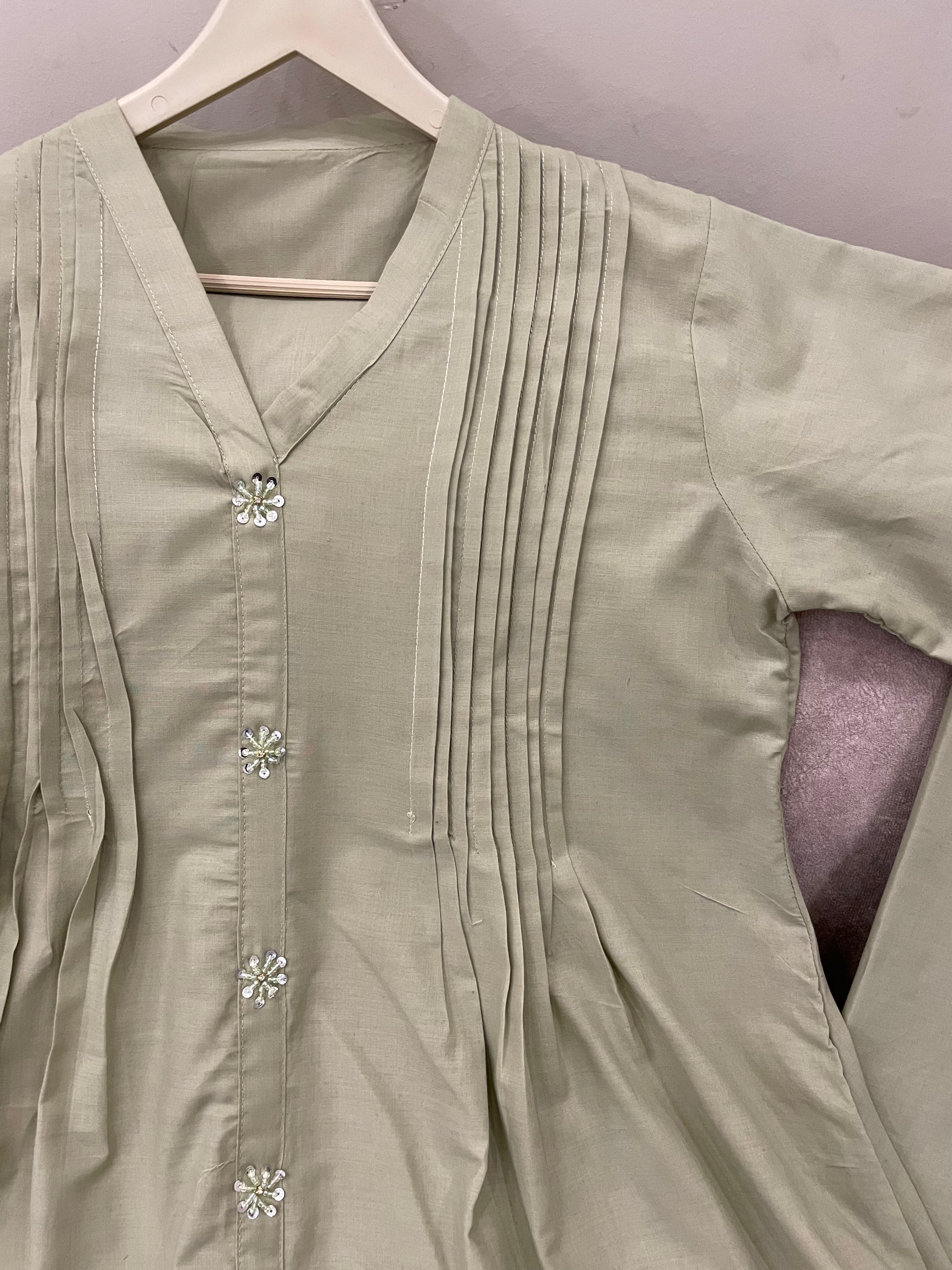 Pleated Cotton Tunic (2pc) Cord Set - BU10060