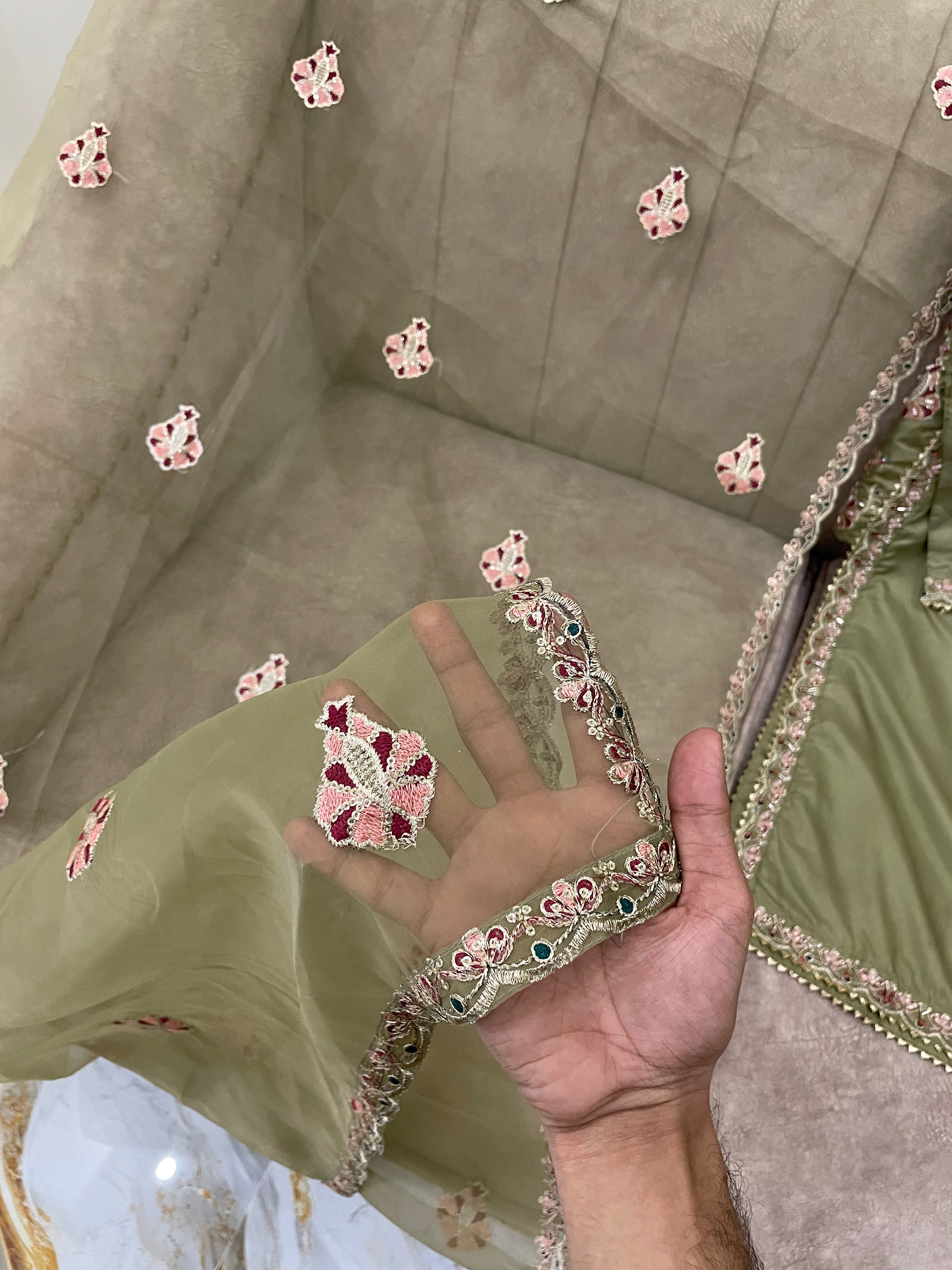 Embroidered Cotton Silk Farshi Shalwar Set - BU10056