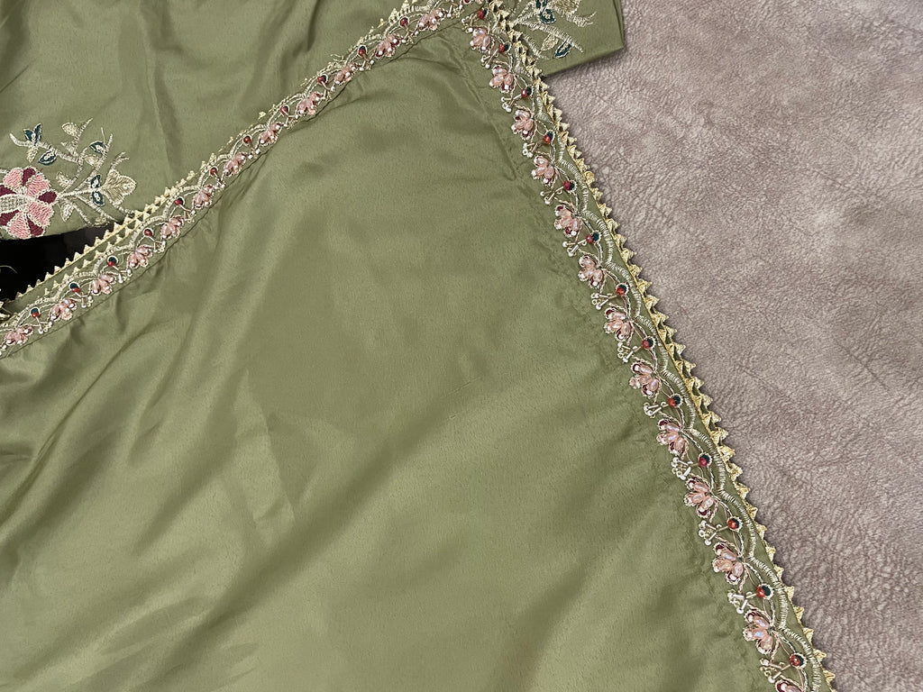 Embroidered Cotton Silk Farshi Shalwar Set - BU10056