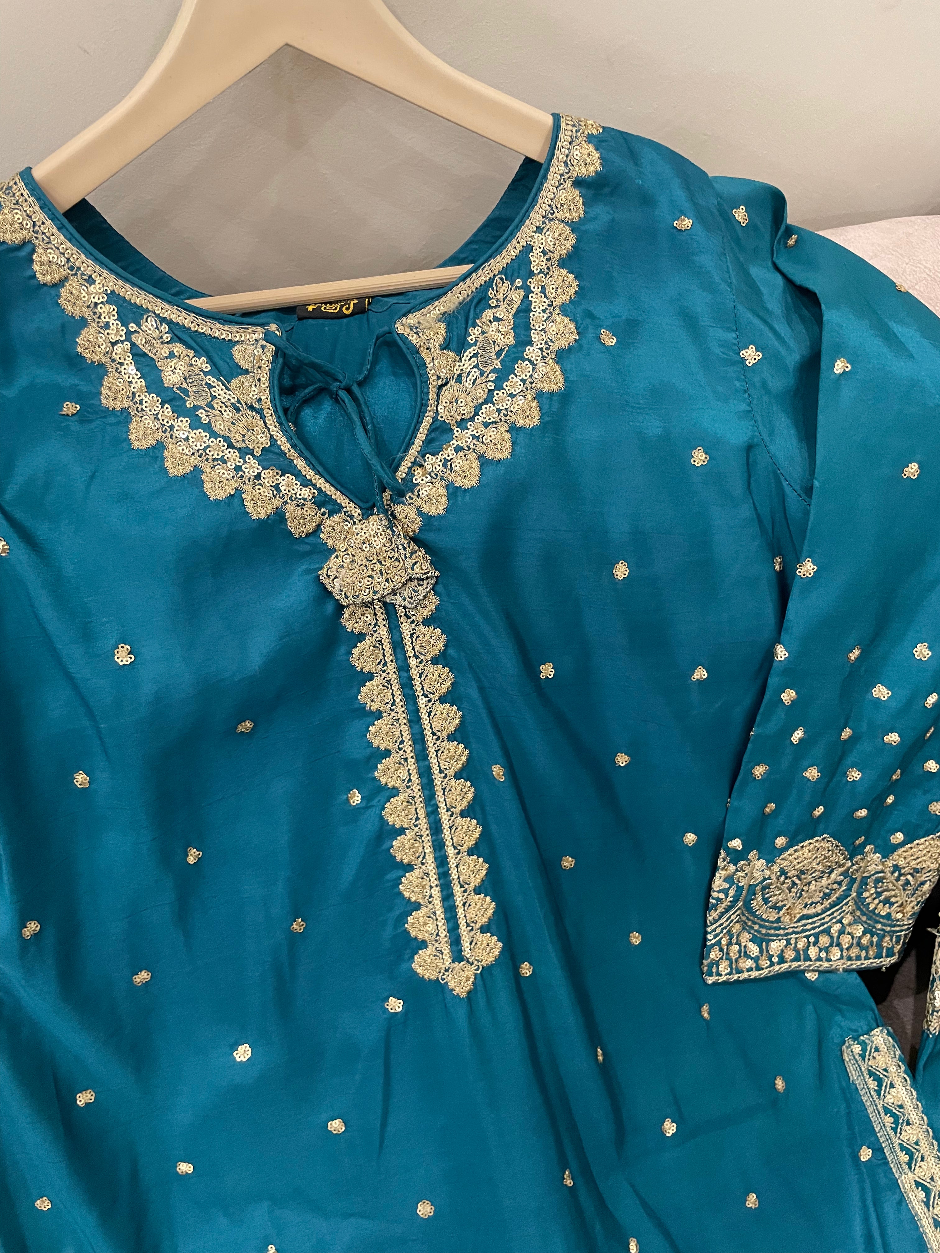 Cotton Silk Farshi Shalwar (3pc) - BU10055