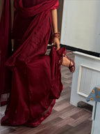 Noor-e-Maroon – 3 Piece Chiffon Dress