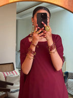 Noor-e-Maroon – 3 Piece Chiffon Dress