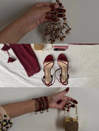 Noor-e-Maroon – 3 Piece Chiffon Dress