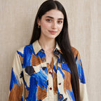 Abstract Brush Stroke Shirt Maxi - BU1003