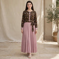 Brown Floral Belted Maxi - BU10013