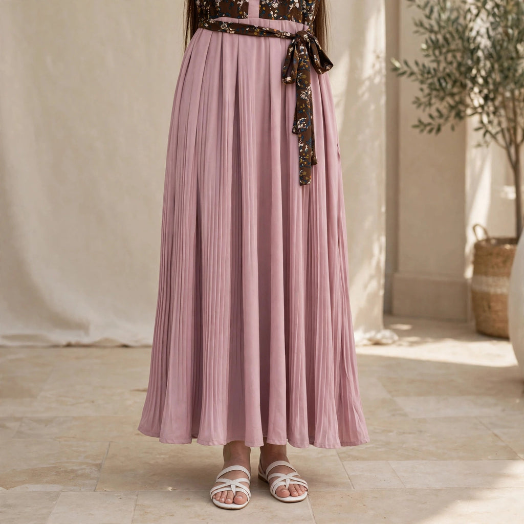 Brown Floral Belted Maxi - BU10013