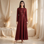 Burgundy Glitter Shimmer Maxi - BU1004