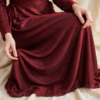 Burgundy Glitter Shimmer Maxi - BU1004