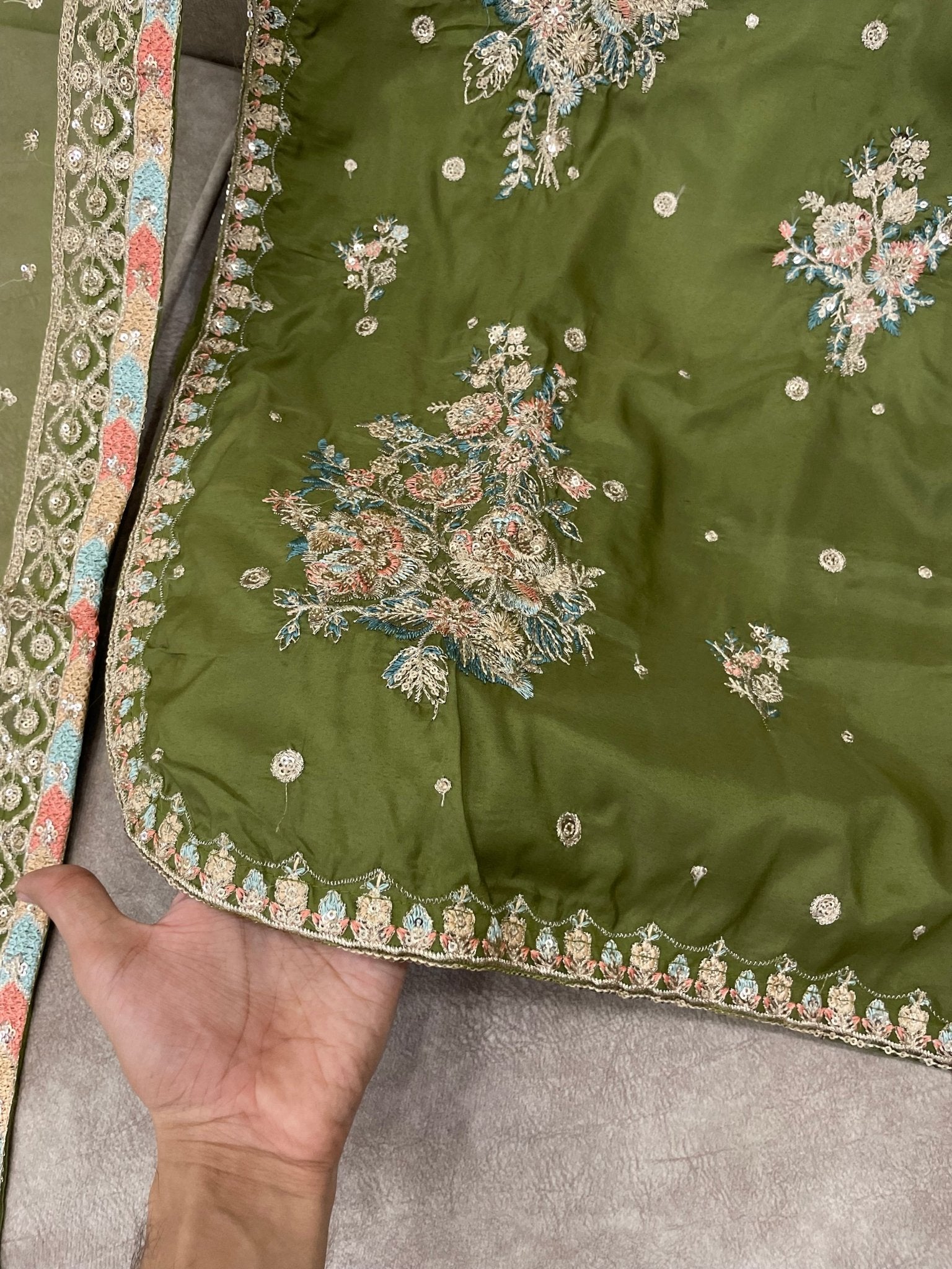 Embroidered Cotton Silk Farshi Shalwar - BU10057 - Buland's