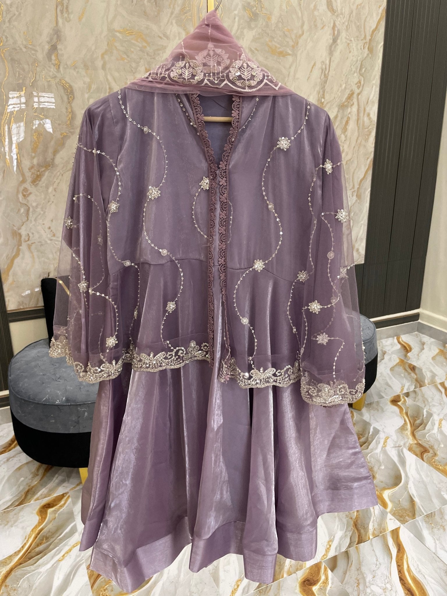 Embroidered Sheesha Silk Peplum Style - BU10012 - Buland's