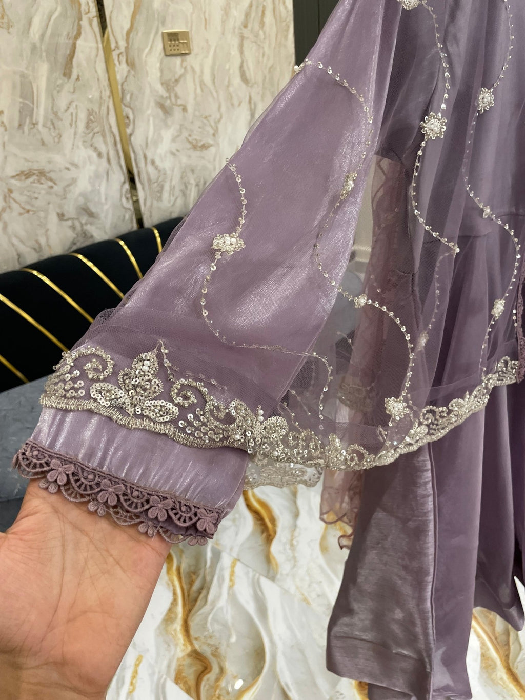 Embroidered Sheesha Silk Peplum Style - BU10012 - Buland's