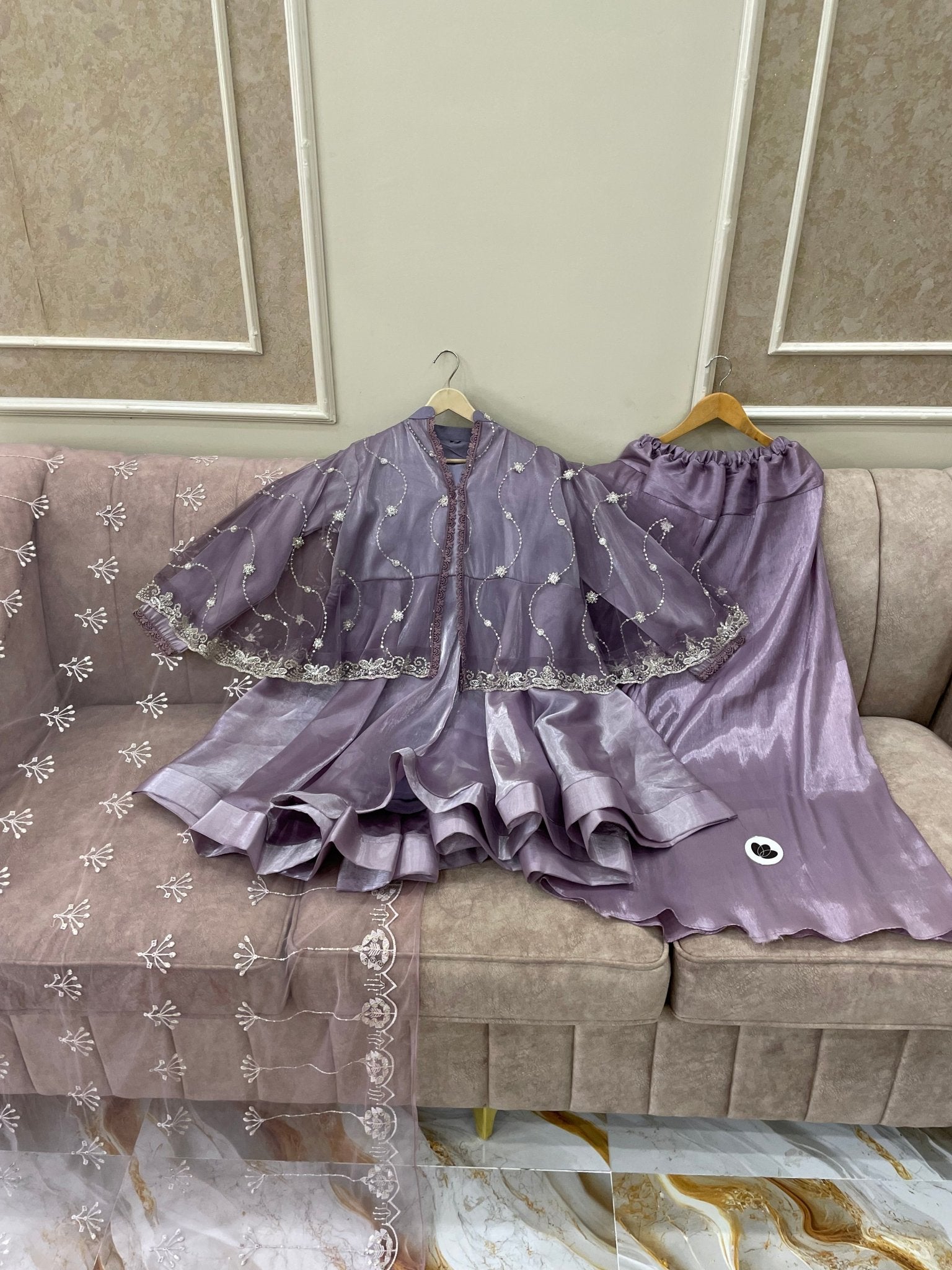 Embroidered Sheesha Silk Peplum Style - BU10012 - Buland's
