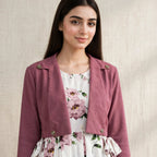 Mauve Blossom Jacket Style Maxi - BU1002