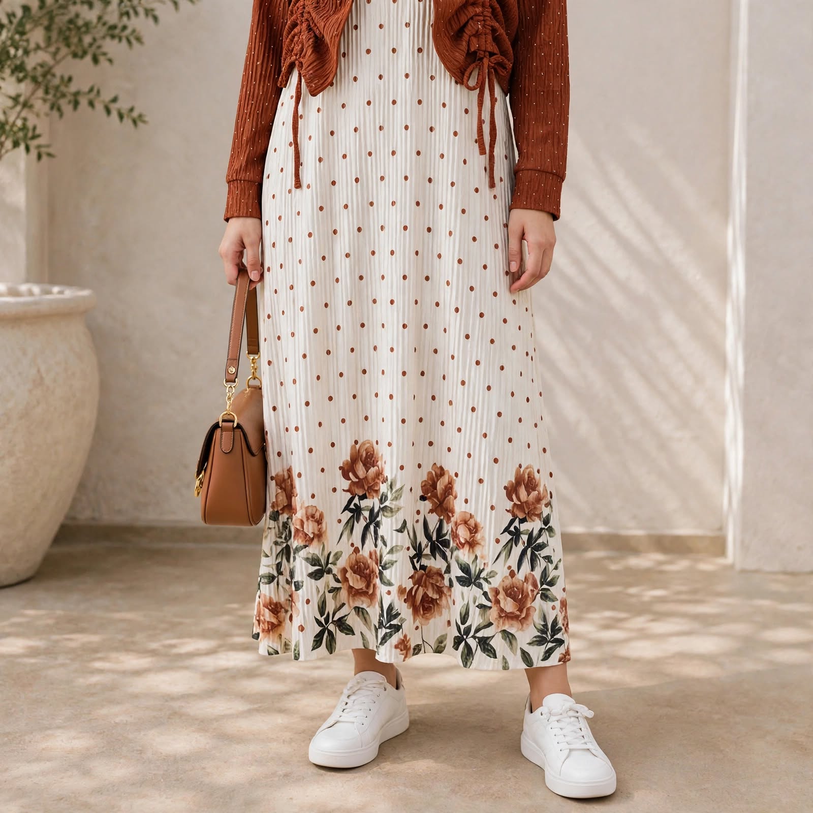 Imported Rust Stone-Studded Maxi - BU10010