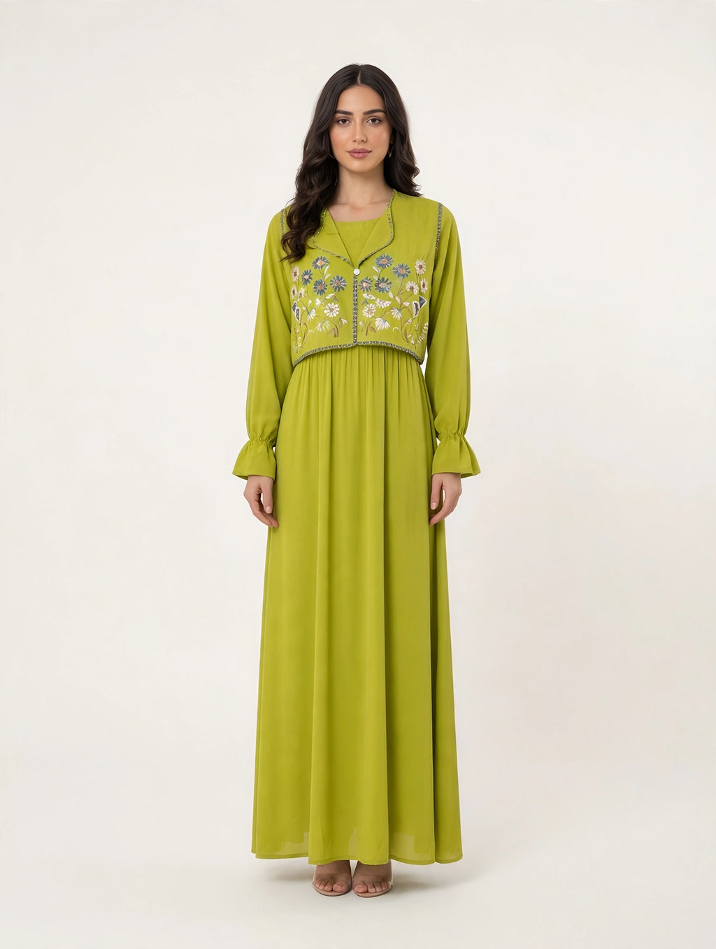 Flora Modest Maxi with Embroidered Koti - BU10073