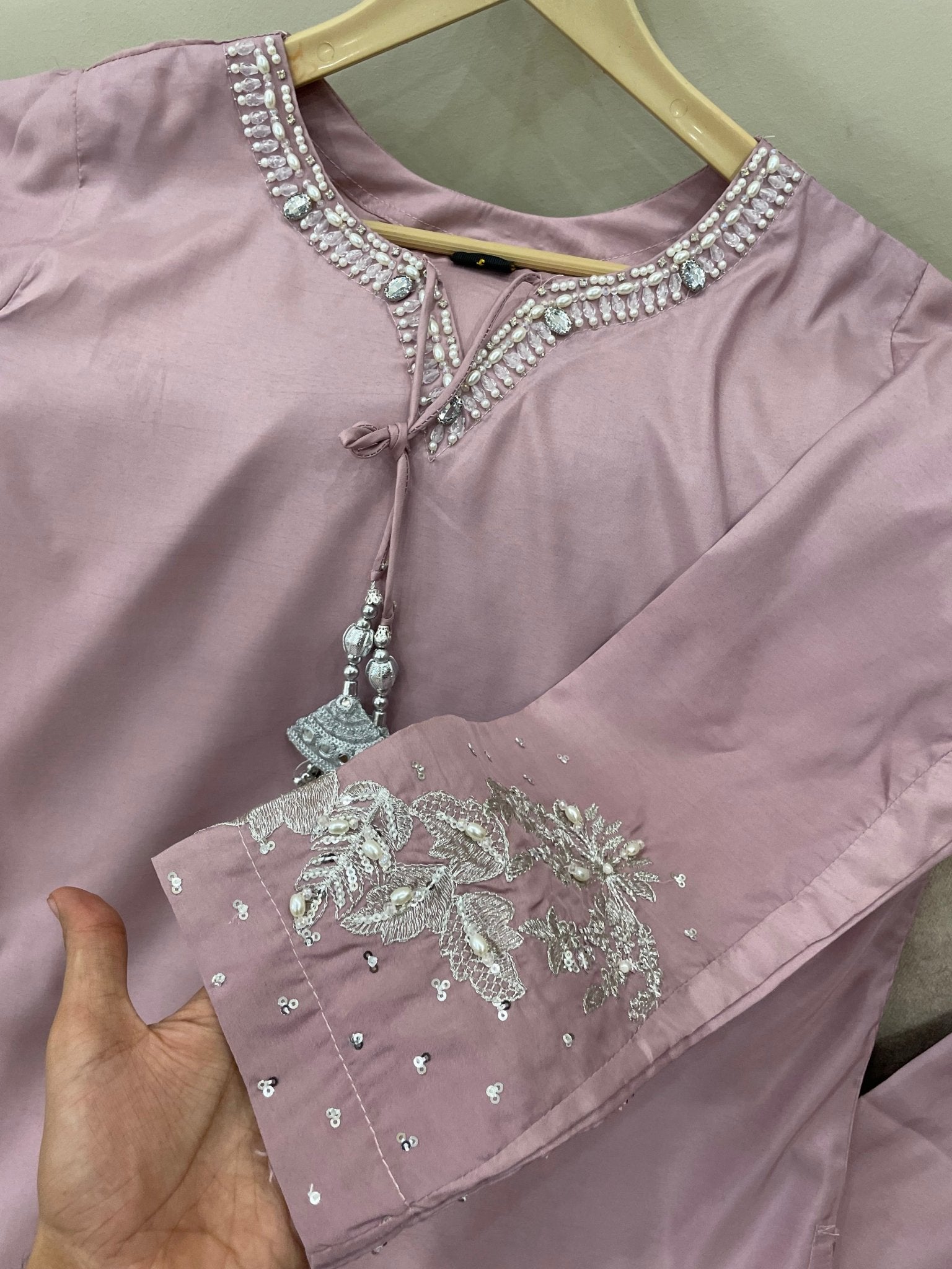 Luxury Embroidered Cotton Silk Farshi - BU10062 - Buland's
