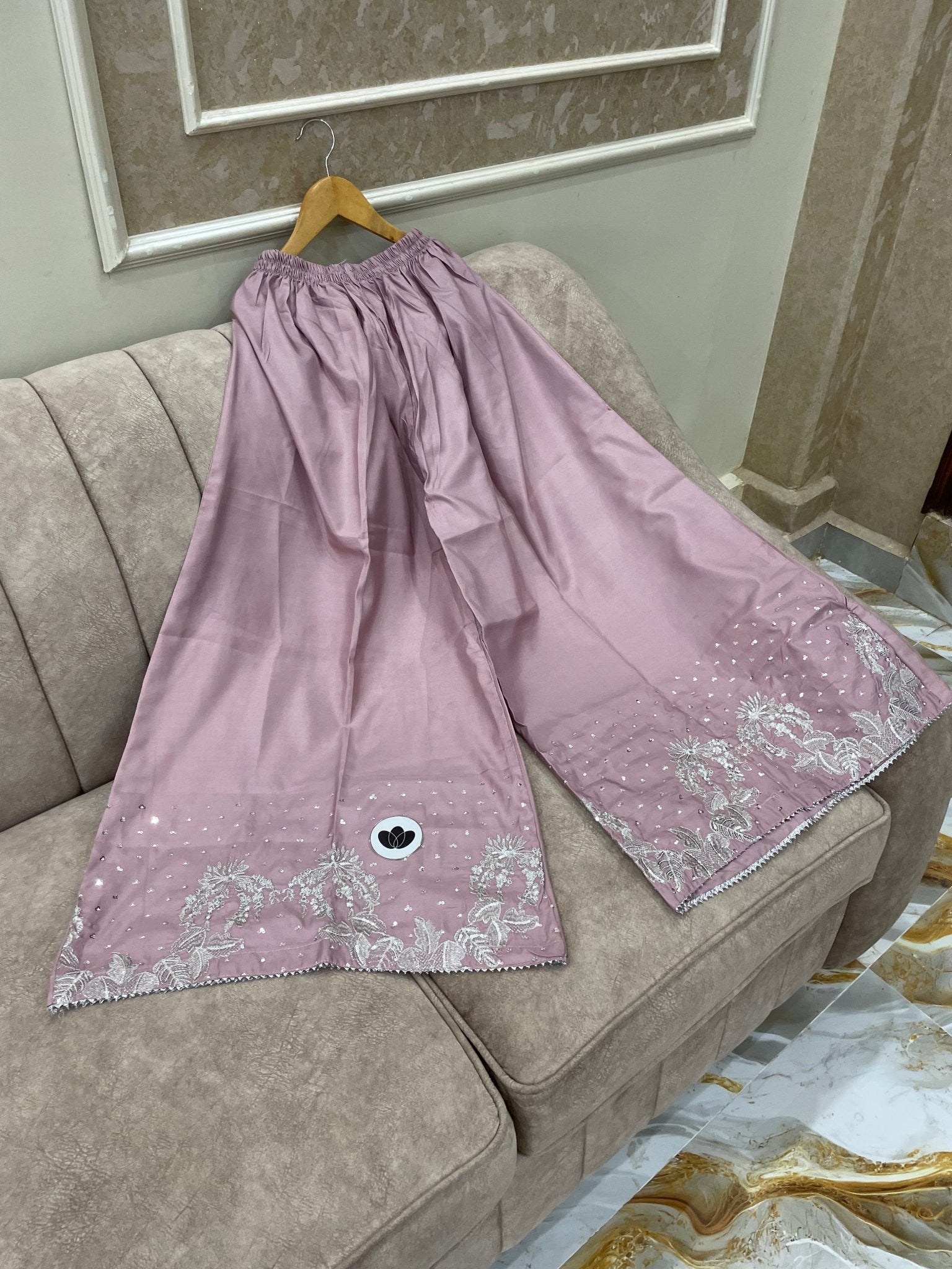 Luxury Embroidered Cotton Silk Farshi - BU10062 - Buland's