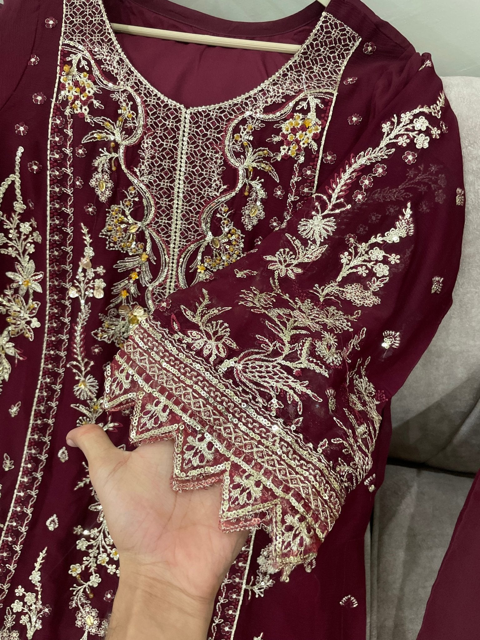 Marhoon Embroidered Chiffon Festive - BU10035 - Buland's
