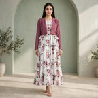 Mauve Blossom Jacket Style Maxi - BU1002