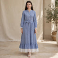 Blue Gingham Lace Maxi - BU1005