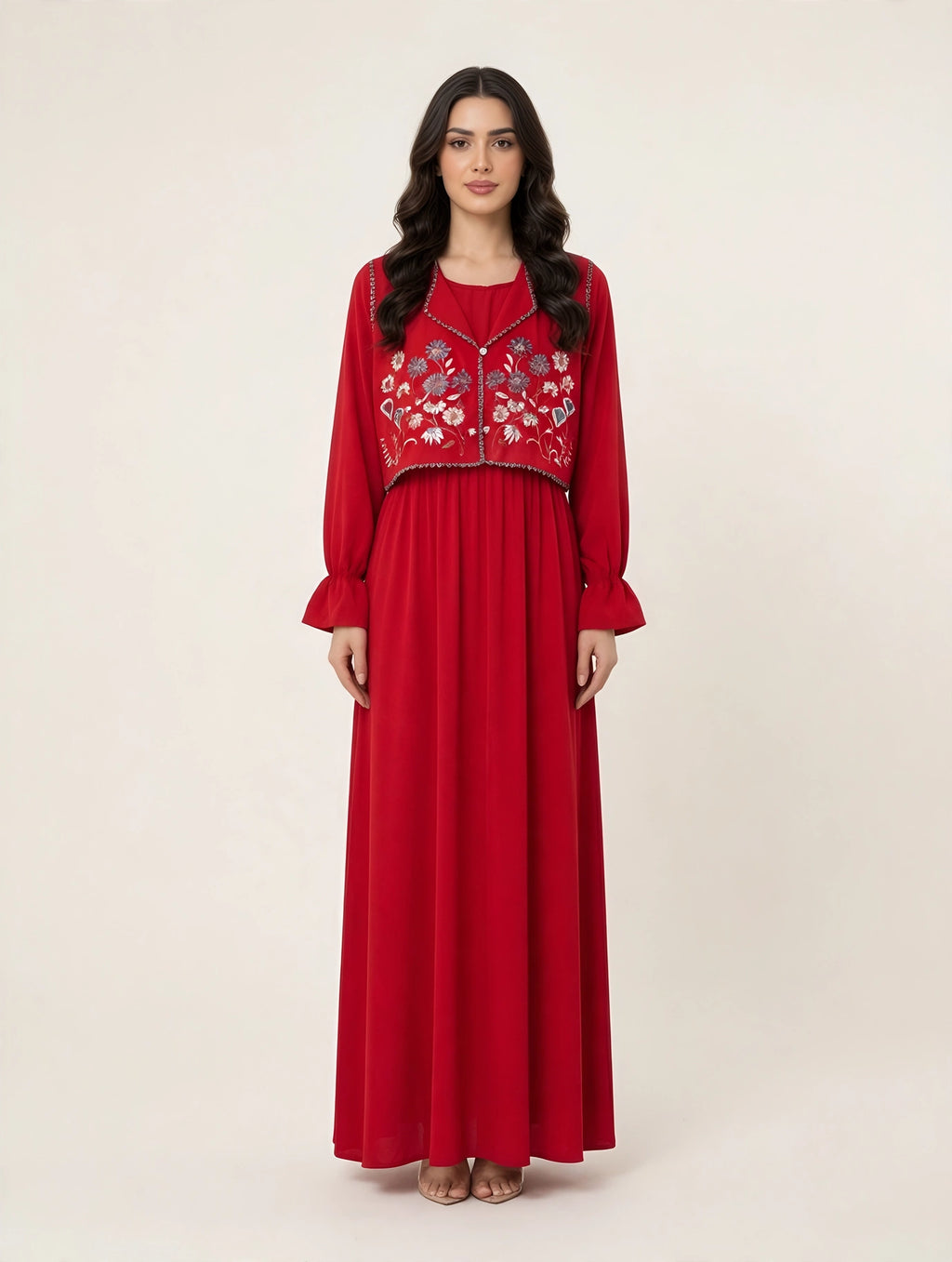 Flora Modest Maxi with Embroidered Koti - BU10073