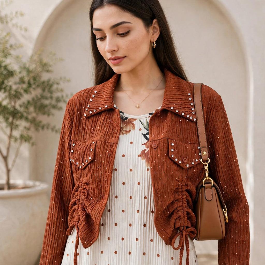 Imported Rust Stone-Studded Maxi - BU10010