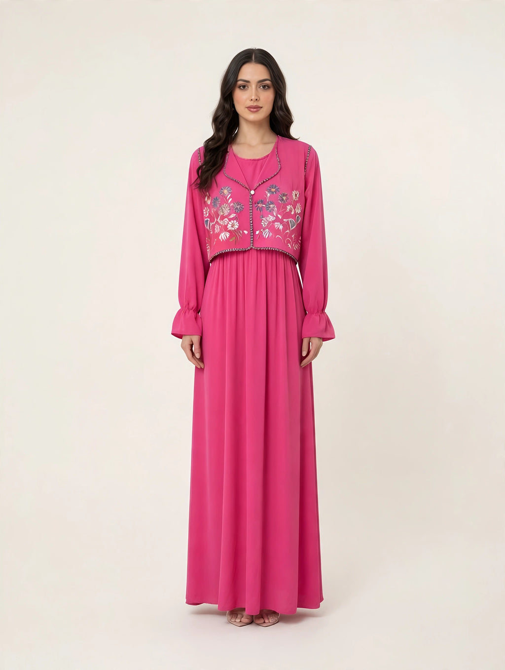 Flora Modest Maxi with Embroidered Koti - BU10073