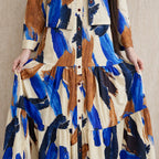 Abstract Brush Stroke Shirt Maxi - BU1003