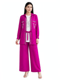 Luxe V-Stone Tie Co-Ord Set - (3 Pc) - BU10071